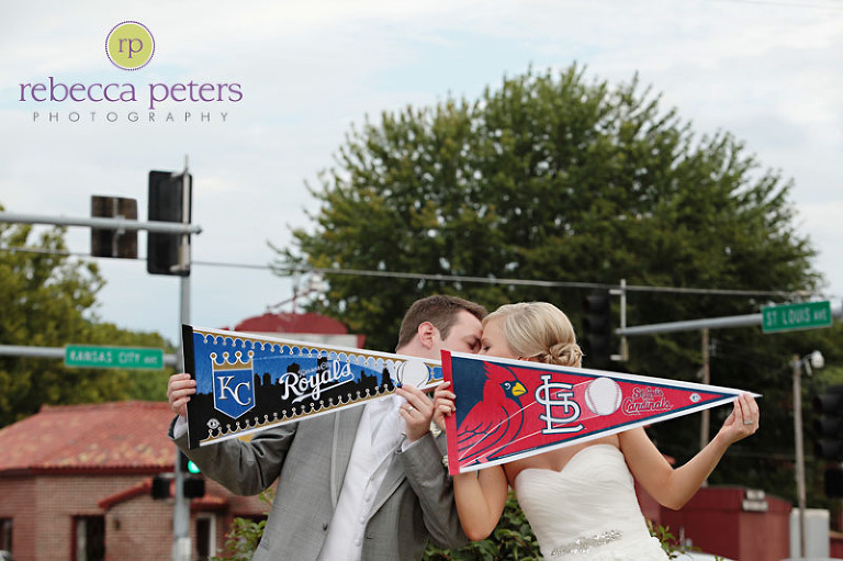 One is from KC, the other from St. Louis -- notice the street signs in the background too? :)